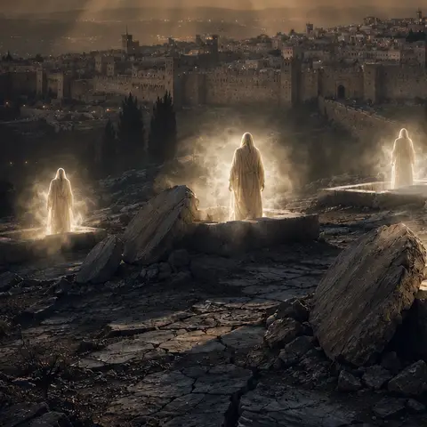 بعث القديسين من قبورهم عند قيامة المسيح بحسب إنجيل متى
