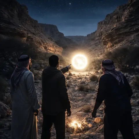 The glowing orb that descended from the mountain